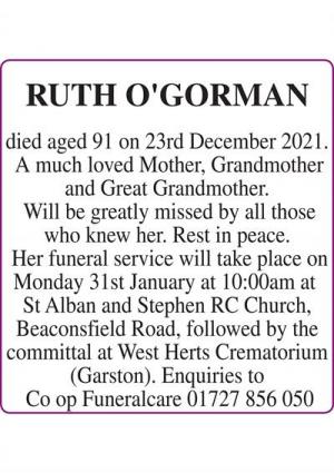 RUTH O'GORMAN