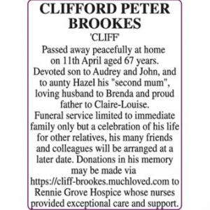 CLIFFORD PETER BROOKES
CLIFF