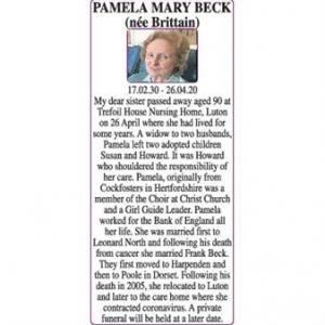 PAMELA MARY BECK