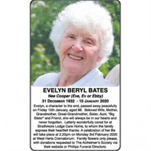 EVELYN BERYL BATES Nee Cooper