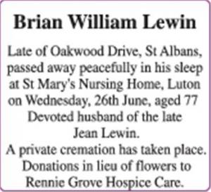 Brian William Lewin